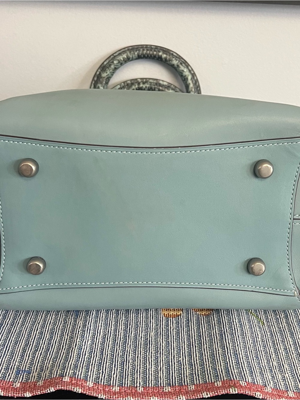 Coach 1941 Dakotah with Colorblock Snakeskin Detail Leather Satchel - Picture 6 of 13